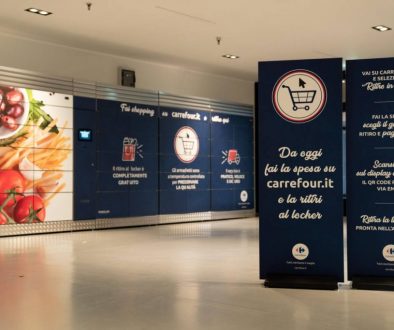 locker per il ritiro della spesa online Carrefour
